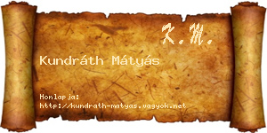 Kundráth Mátyás névjegykártya