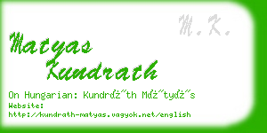 matyas kundrath business card